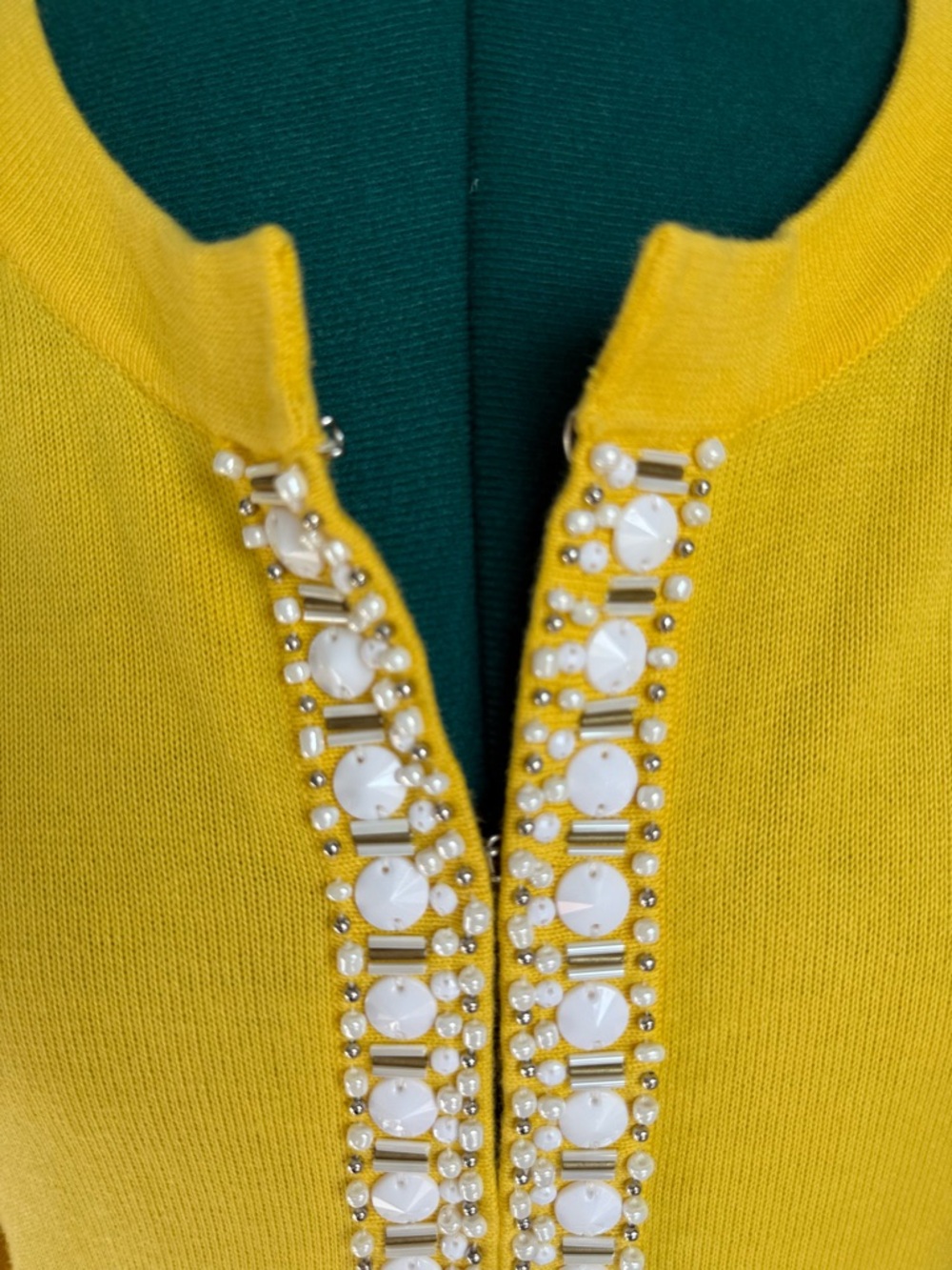 Banana republic Yellow Jewel-Trim Crewneck Cardigan - Picture 10 of 12